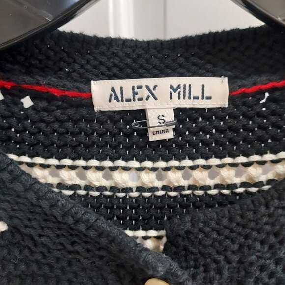 Alex Mill Striped Black Haley Cardigan Sweater - Picture 3 of 7